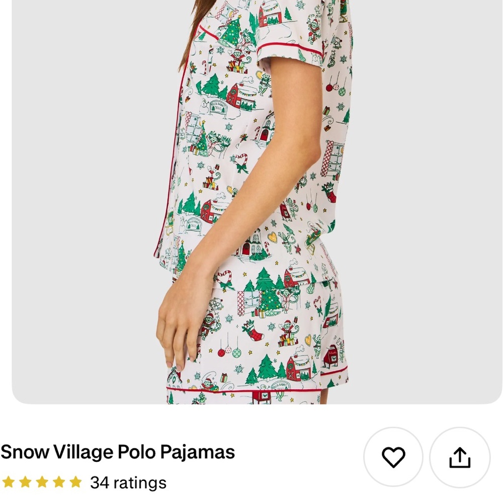 Roller Rabbit women’s snow village pajamas